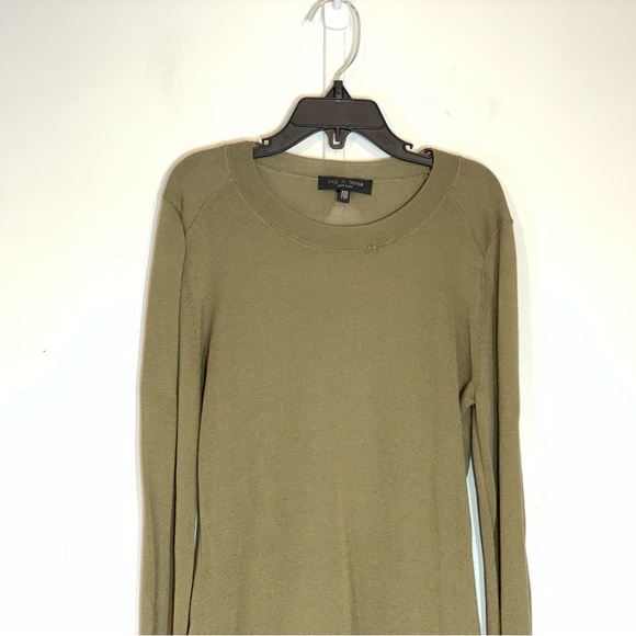 Rag & Bone Ola Viscose Crew Slim Fit Sweater in Dark Olive Oil - Picture 5 of 12